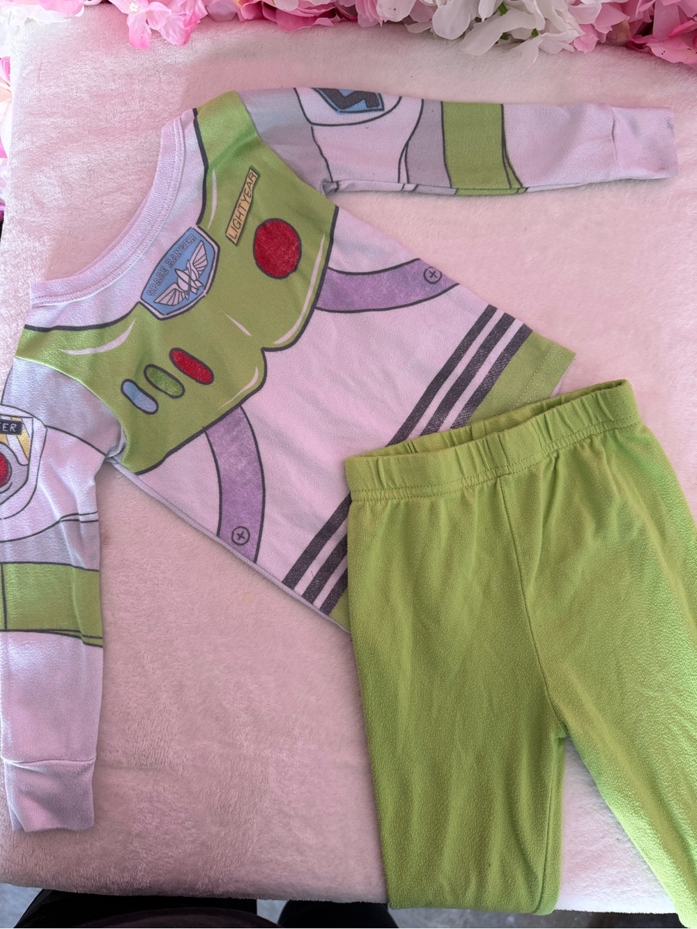 Buzz Lightyear Inspired Kids Pajama Set - Green and White